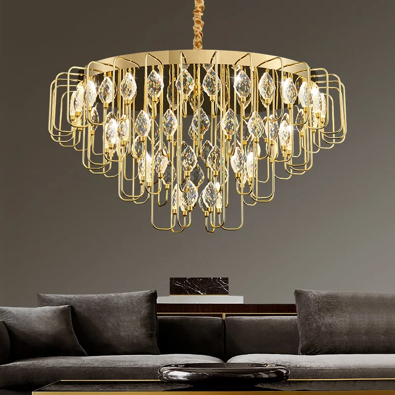 

Роскошная и уютная хрустальная люстра, французский домашний декор, гостиная, вестибюль, хрустальная лампа, элитная лампа для главной спальни