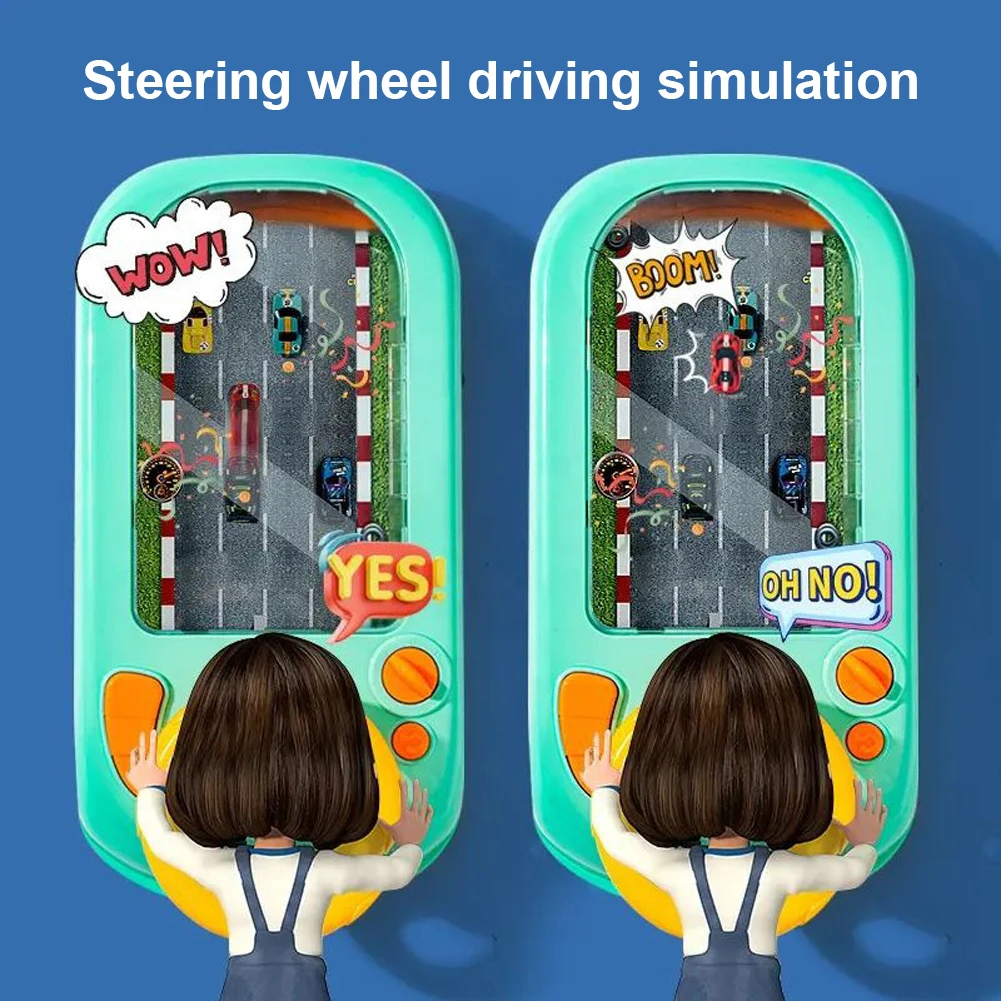 Steering Wheel Toys with Music and Vehicle Sound Effects Interactive Simulation Racing Toy Car Racing Adventure Toy for Kids