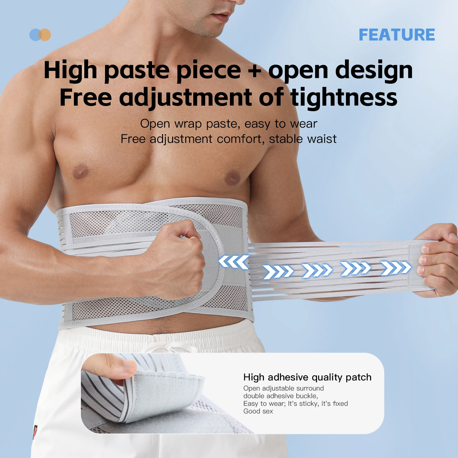 Waist Belt Fitness And Sports Fixed Belt Steel Plate Support Waist Circumference Abdominal Compression Summer Thin