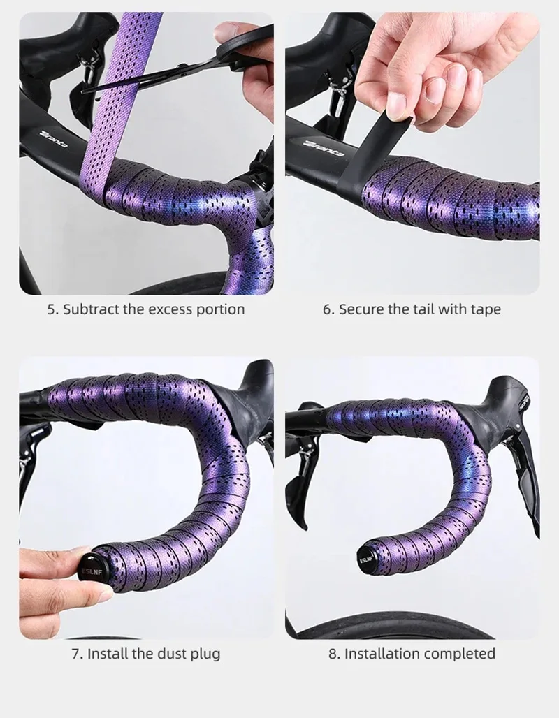 Cork-Lenkerband für Rennräder, EVA/PU, rutschfest, stoßdämpfend, Lenkerband für Drop-Bars, Fahrrad-Lenkerband-Zubehör mit Stopfen – Detail 15