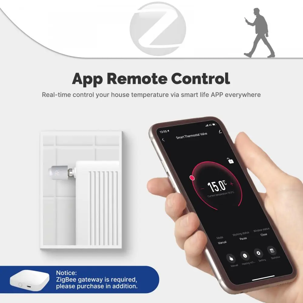 Xiaomi Smart ZigBee katup Radiator termostatik, katup Radiator termostatik aplikasi dapat diprogram dengan Alexa Google Home