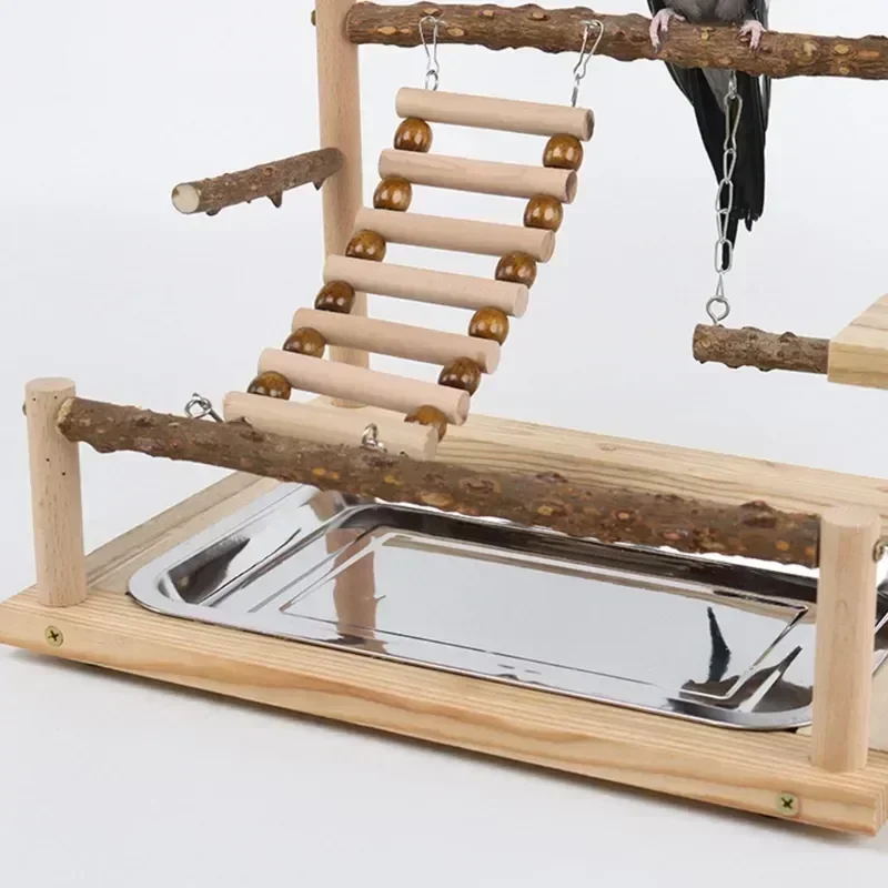 

Chewing Cage Toy Bird Hotsale Perch Parrot Swing Stand Playstand Playground With Wooden Beads