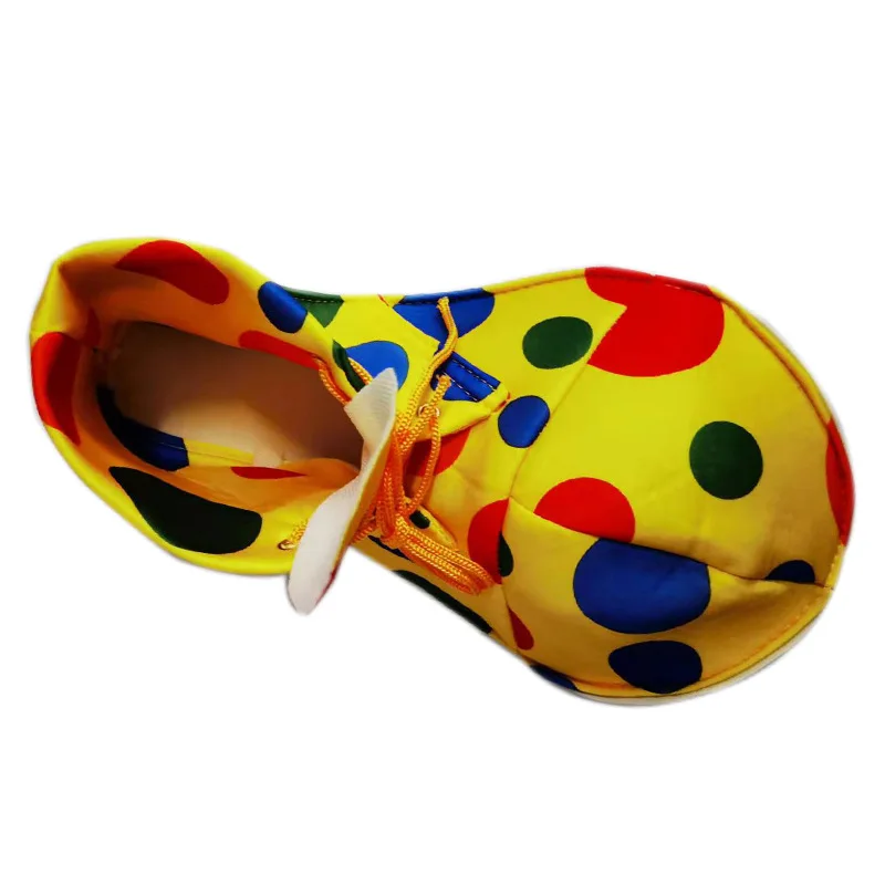 Carnival Party Cosplay Clown Shoes Yellow Dotted Big Head Shoes 3 Sizes