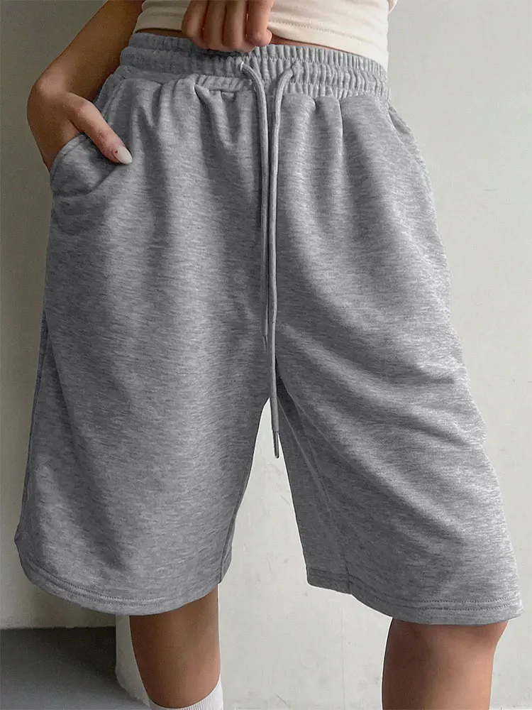 Women's Shorts Summer New Streetwear Fashion Casual Slim Lace-up Shorts Elegant Female Personality Versatile Knitted Loose Pants