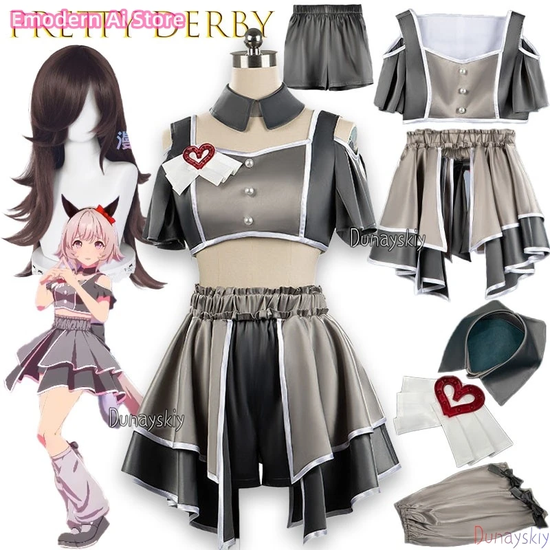 Игра 4,5 года Umamusume Pretty Derby Live תחlederות Обувь Сценическая поющая униформа Розовый Серый Наряды Девушки Still in Love Косплей