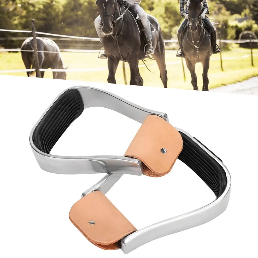 2pcs-aluminum-western-stirrups-rubber-anti-skid-pad-non-slip-bottom-horse-riding-stirrups-silver-horse-saddle-tack-riding-lovers