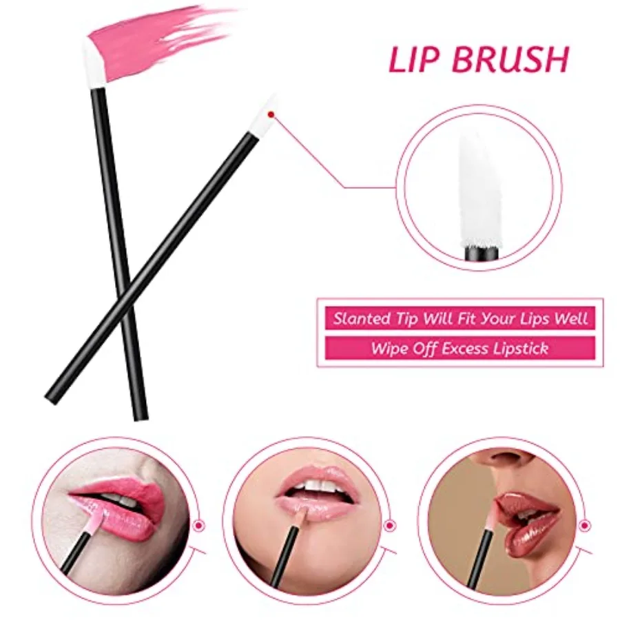 260 Pieces Disposable Makeup Tools Kit with Eyeliner Brushes Mascara Wands Lipstick Applicators Plastic Organizer Box Short