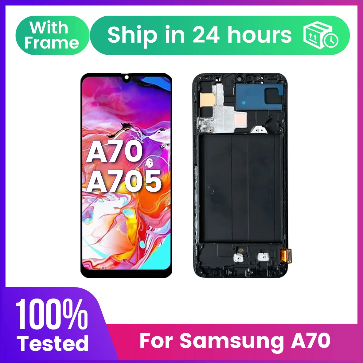 Pantalla LCD para SAMSUNG A70, A705, A705F, SM-A705F, A705FN/DS, Pantalla Táctil Digitalizadora con Marco