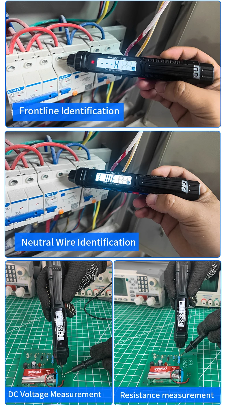SANKOL SK-216/SK-216B Digitalmultimeter 4000 Zähler NCV Spannungsdetektor Stift Auto-Range Kapazitäts-Ohm Hochpräzisions-Tester – Detail 12