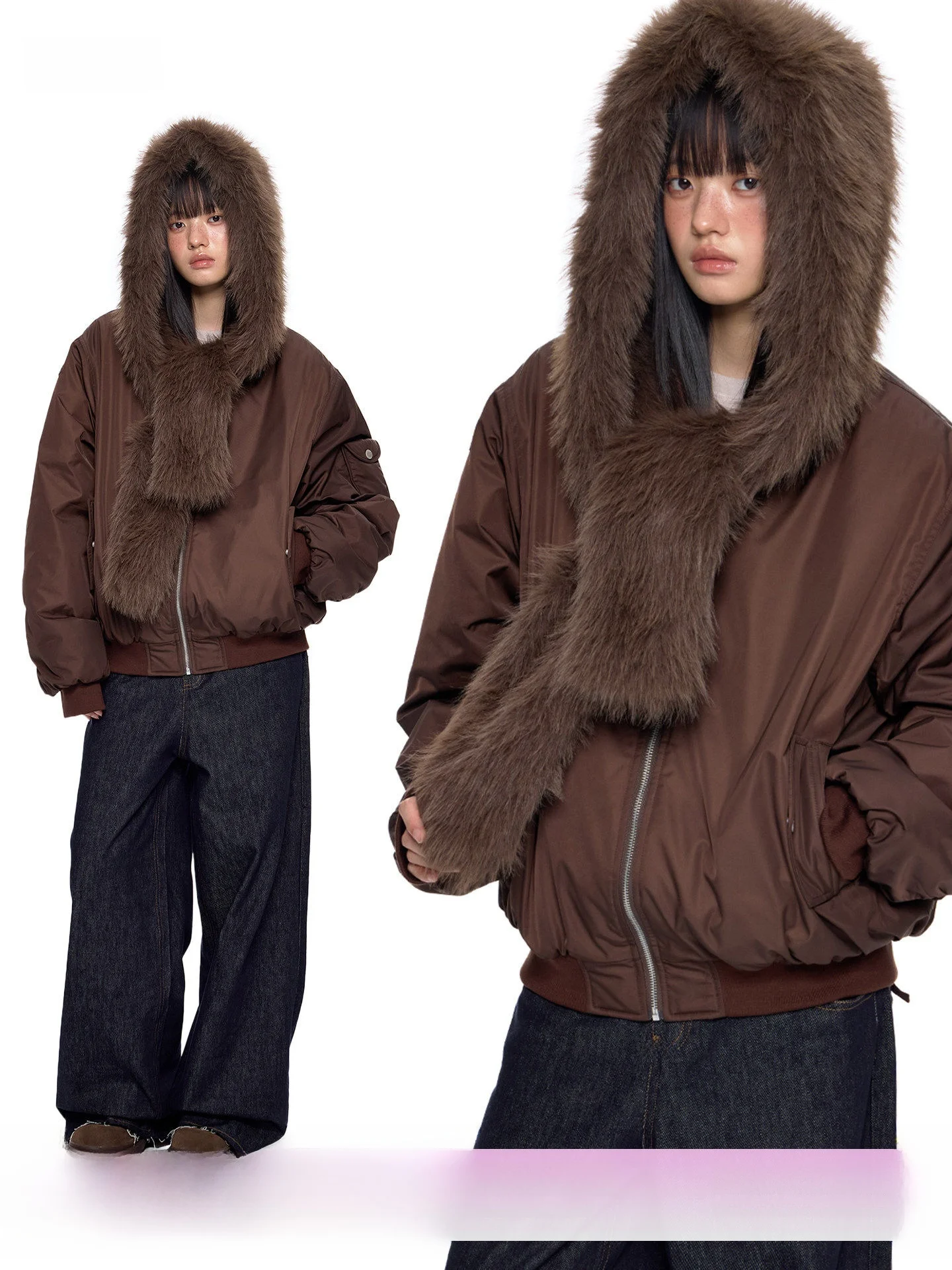 

Комплект из двух предметов EZEK: хлопковая рабочая куртка и топ для женщин, осенне-зимняя новинка, винтажный повседневный свободный теплый хлопковый топ