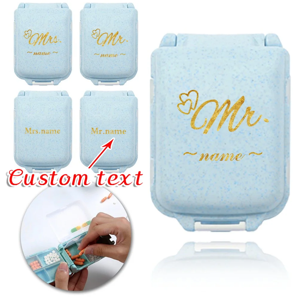

Personalized Customization Name Travel Pill Storage Box Portable Pharmacy 7-Grid Small Pill Box Medicine Box Customized Product