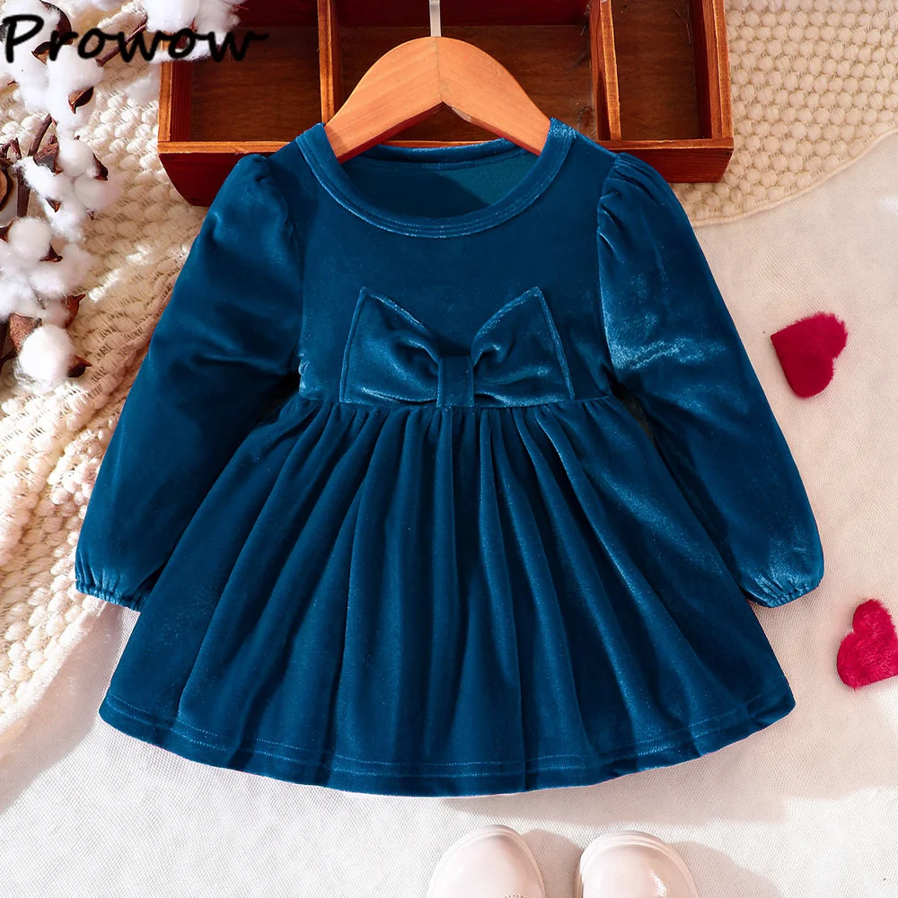 Prowow Baby Velvet Dresses New Year Long Sleeve Front Bow Purple Dress For  Newborns Toddler Girls Christmas Costume 2026 - AliExpress 1501