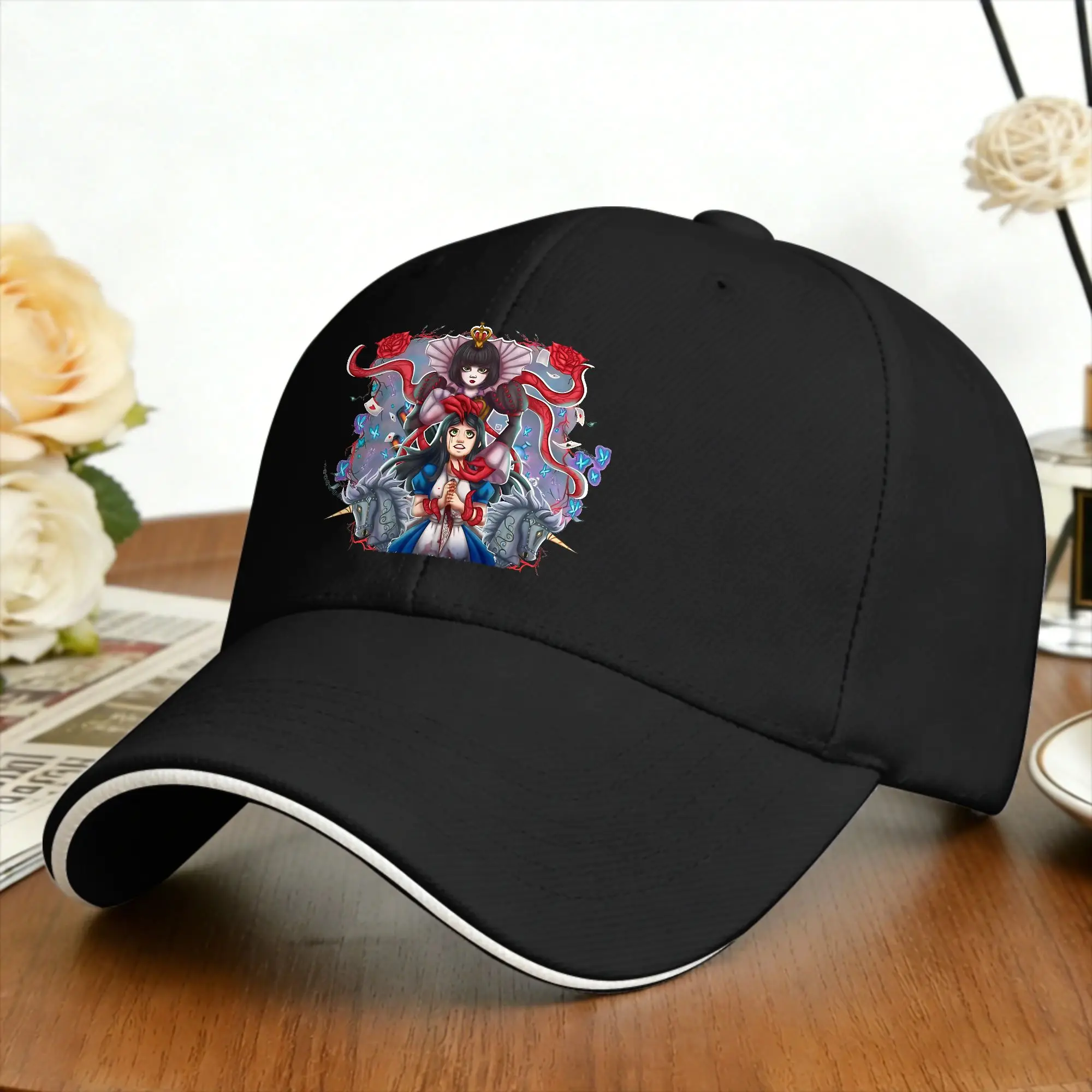 A-Alice Madness Returns Baseball Cap Game  Summer Casual Hip Hop Hats For Female Male Hiking Fishing Sun Baseball Caps