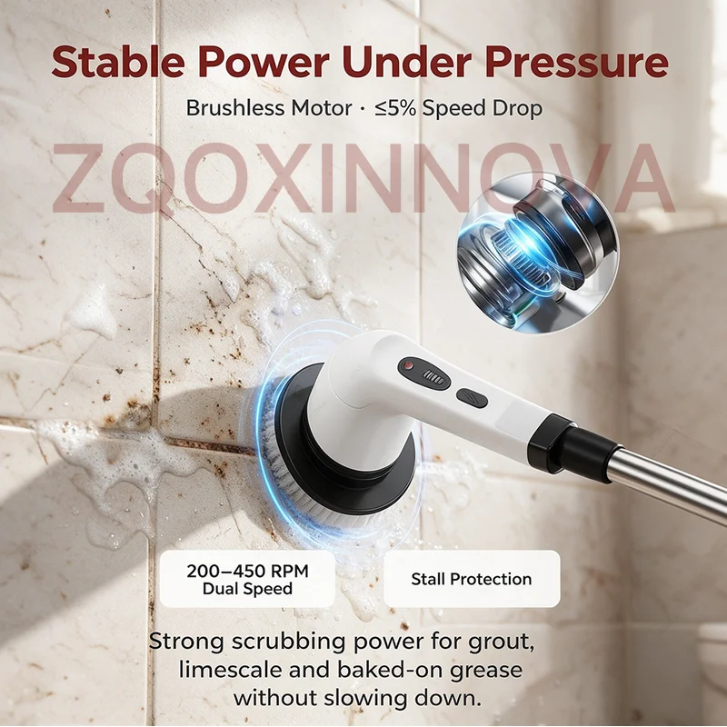 Brushless Motor Electric Cleaning Brush for Household Toilet Floor Scrubber Rotating Mop Spin Scrubber Home Appliance