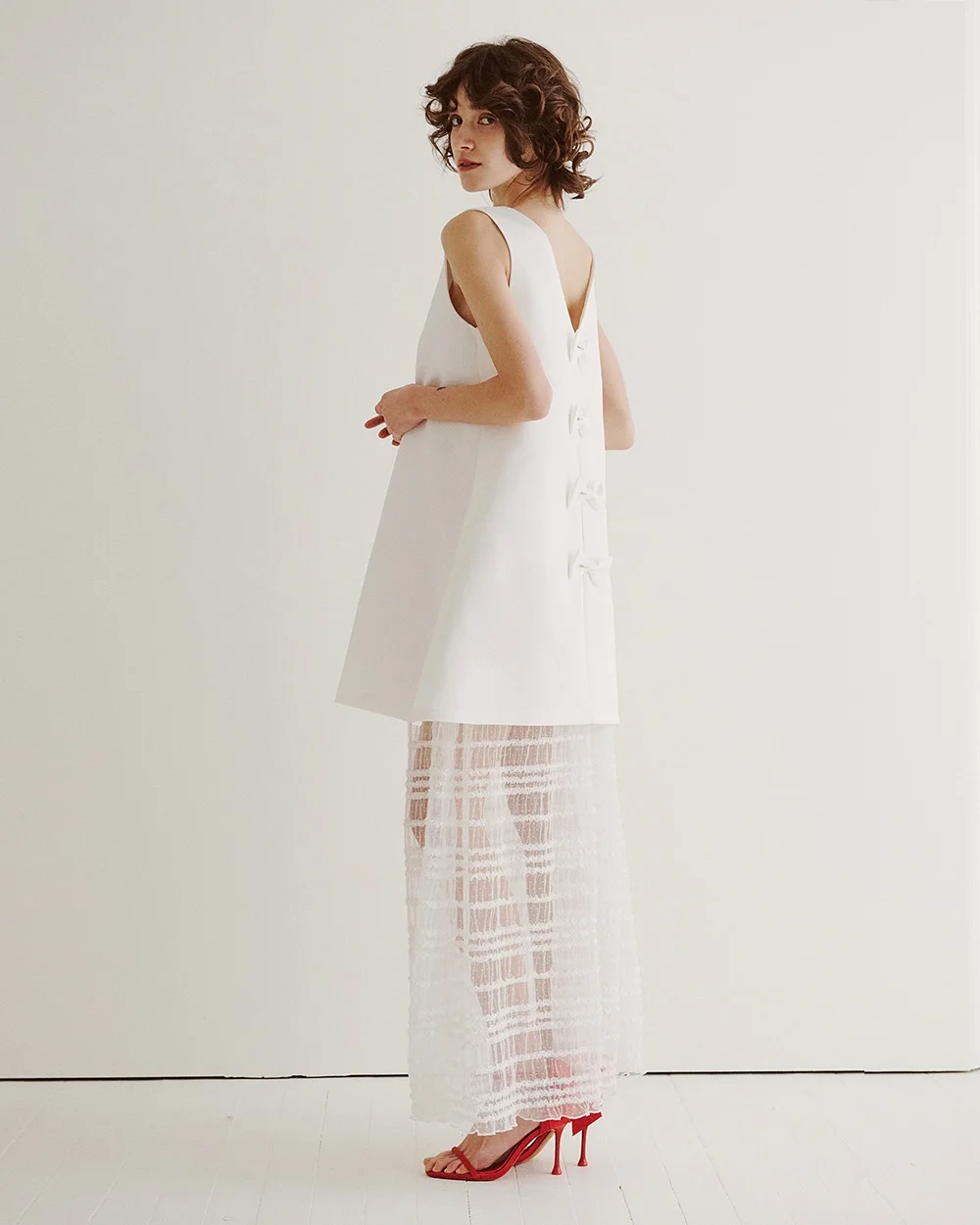 MODX Simple Korea Sleeveless Short Wedding Dresses 웨딩드레스 Bow O-Neck A-Line Backless Korea Photoshoot Customised Bride Gowns 2025