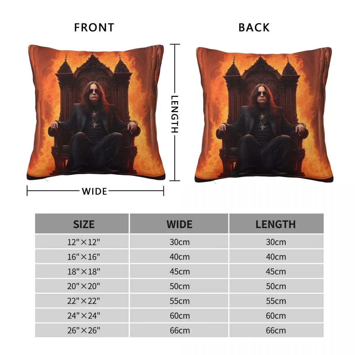 Prince Of Darkness Horror Square Pillowcase Polyester Linen Velvet Pattern Zip Decorative Bed Cushion Cover 45x45