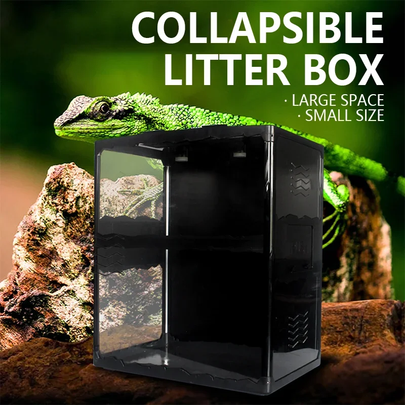 

NOMOYPET Chameleons and Turtles Breeding Box Foldable Reptile Box Breeding Suitable Lizards Box Tempered Glass