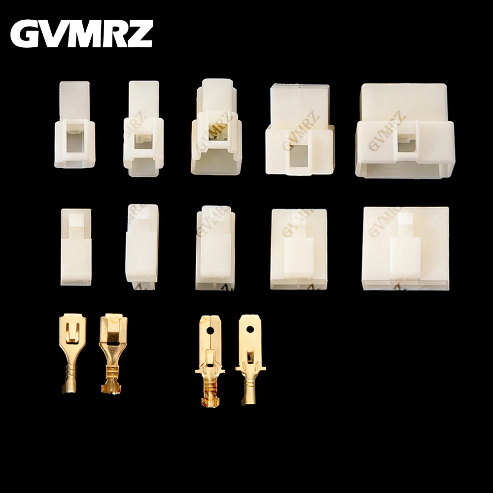 6.3 mm 1‑6Pin Automotive Quick‑Disconnect Connector Kit with Male & Female Housings and Brass Crimp Terminals