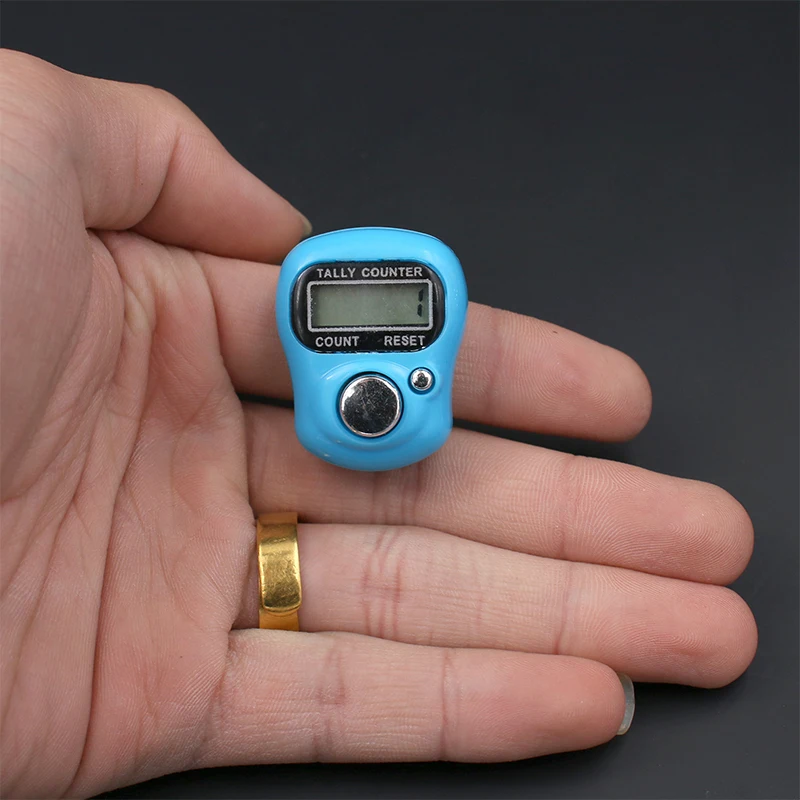 Random Color Mini Row Finger Counter And Stitch Marker LCD Electronic Digital Tally Counter For Sewing Knitting Weave Tool