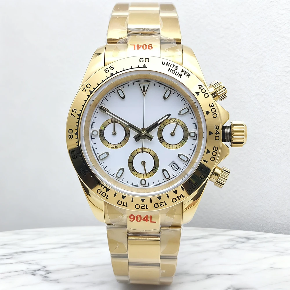 PARNSRPE 39 مللي متر جديد نيزك الهاتفي موضة الرجال كوارتز ساعات المعصم متعددة الوظائف ساعة كرونوغراف 5ATM الياقوت مضيئة #1