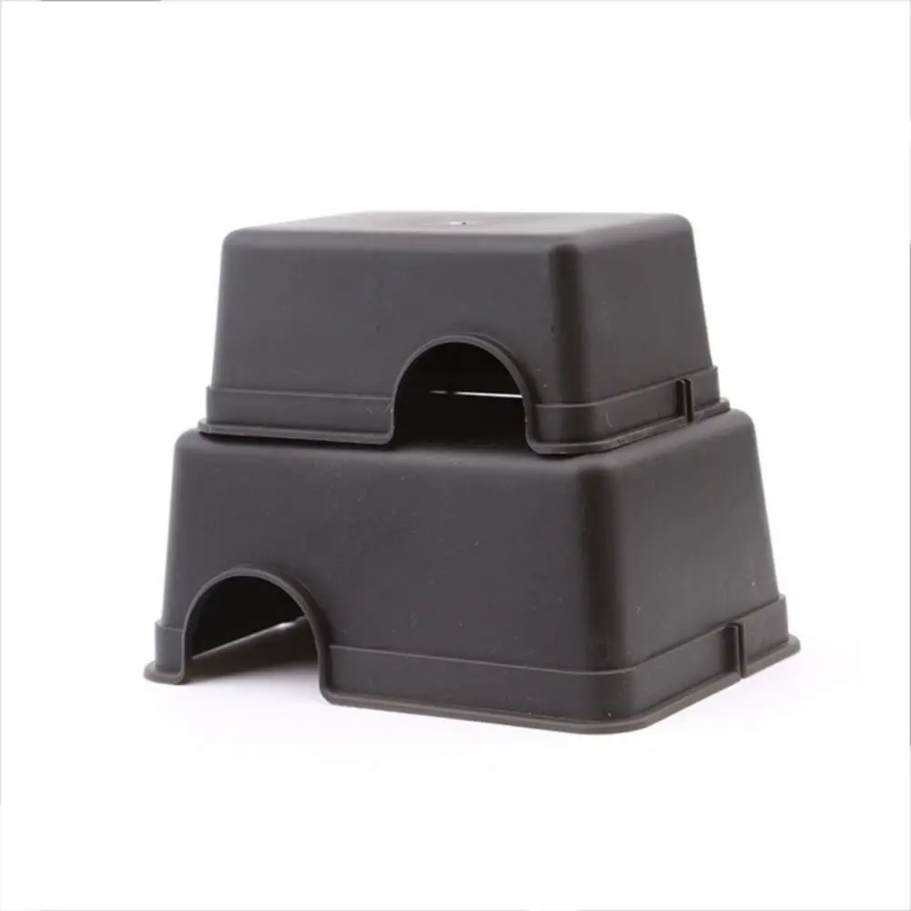 Practical Black Reptile Hide Box Plastic S/M/L Snake Shelter House Rectangle Reptile Caves Spiders