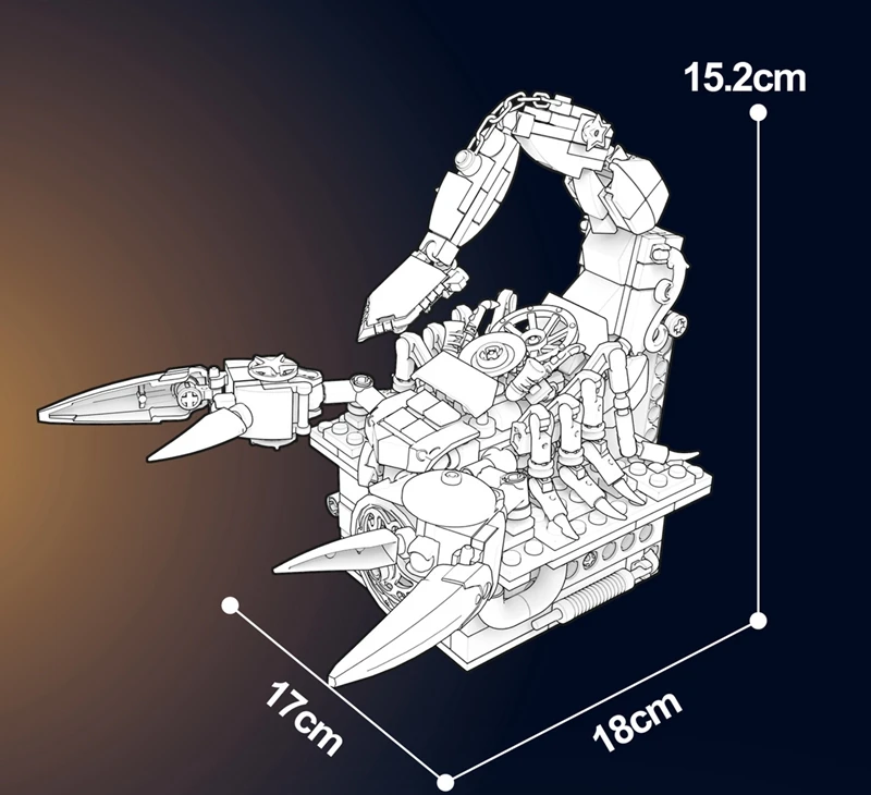 Technical Mech Insect Mantis Scorpion Grasshopper Beetle Movable Creative Model Building Blocks Toys for Children Animals Toy