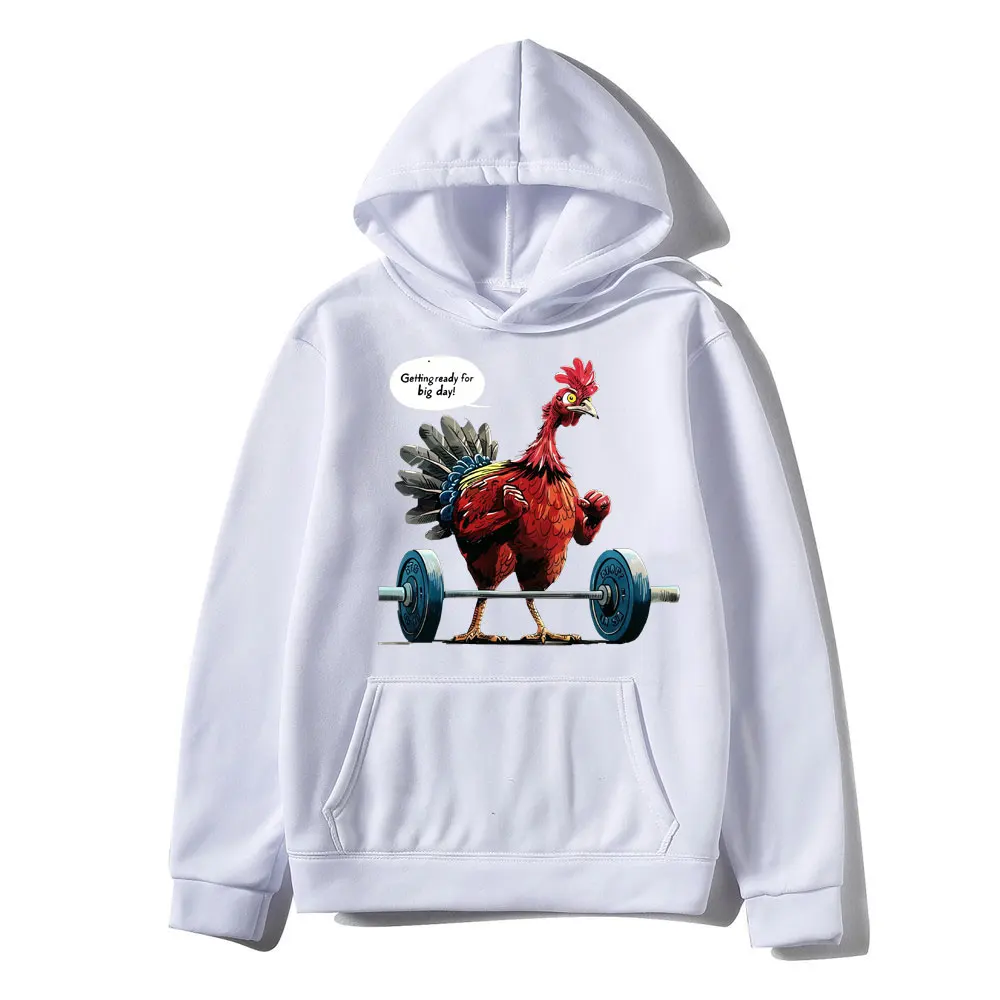 

Funny Getting Ready for Big Day Chicken Meme Fashion Pop Sweatshirt Humor Mens Women Harajuku Pullovers Oversized Casual Hoodies