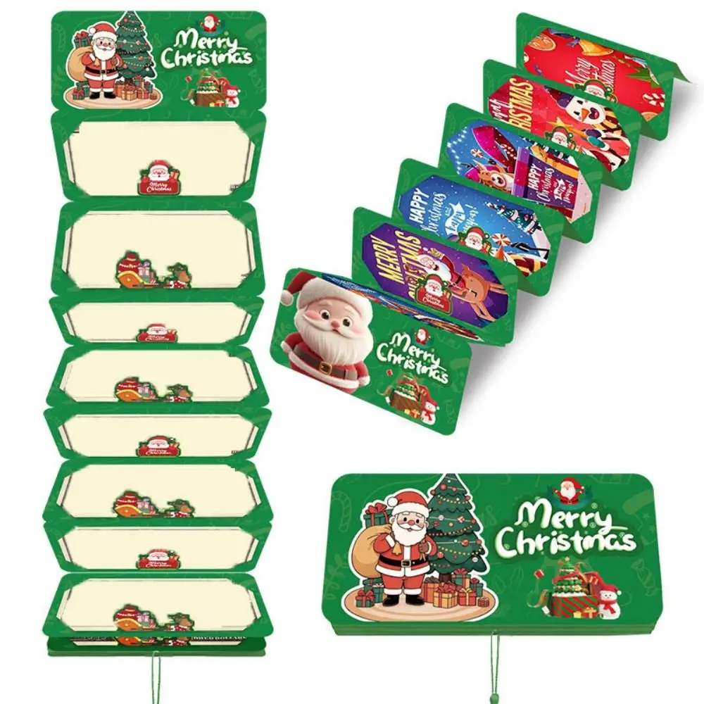 Creative Santa Claus Christmas Cash Gift Envelope Christmas Tree with 10 Slots Folding Banknote Card Christmas Money Holder