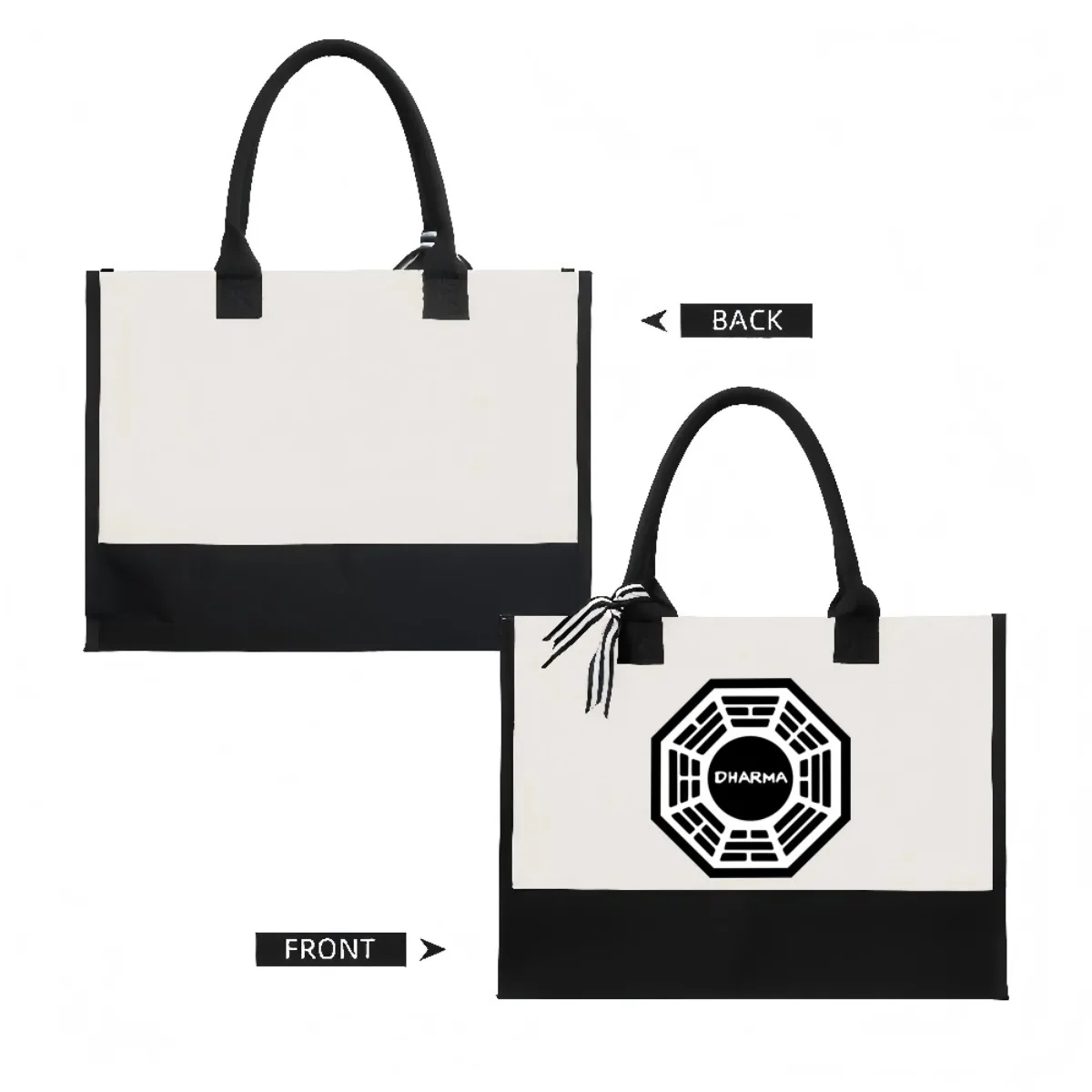 DHARMA (3) 2026 وصول جديد موضة عملية واسعة قابلة لإعادة الاستخدام حمل حقيبة نمط طباعة 2 لهجة الثقيلة حقيبة كتف كبيرة ل #2