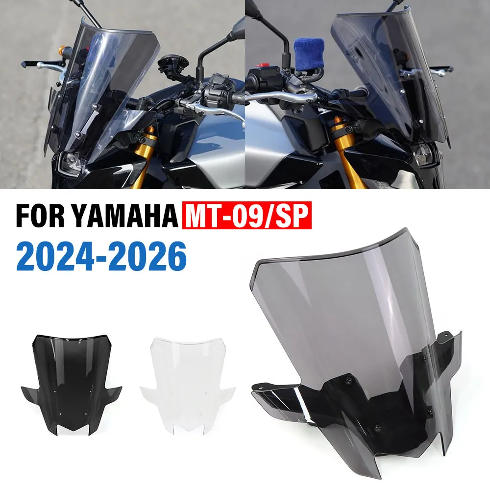 لياماها MT 09 MT-09 SP 2024 2025 2026 دراجة نارية الزجاج الأمامي الزجاج الأمامي الرياح منحرف يندبروف حماية فيسر قناع #1