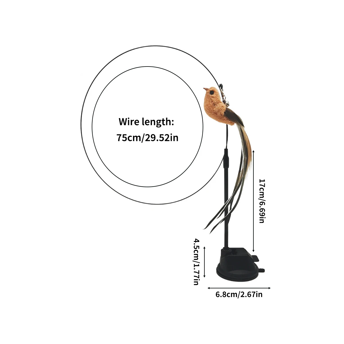 Upgraded Epoxy Sucker Long Steel Wire Rod Feather Cat Teasing Stick Self Hi No Harmful Ingredients Cat Teasing Stick