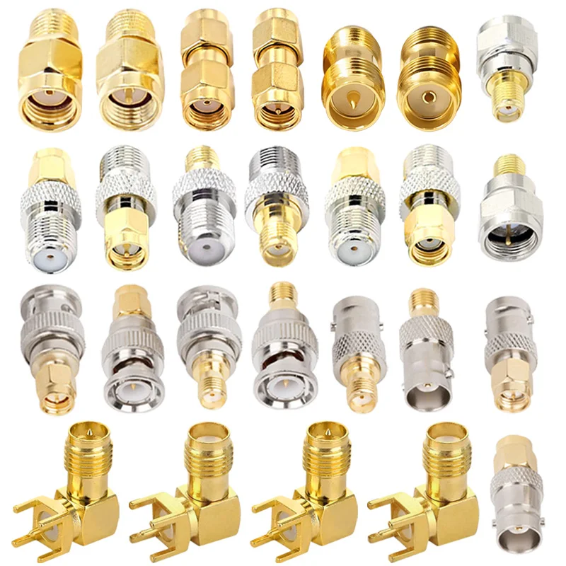 5Pcs RP SMA to PL259 SO239 SMA BNC TNC to RF SMA Copper Brass Straight Connector RF Coaxial Converter