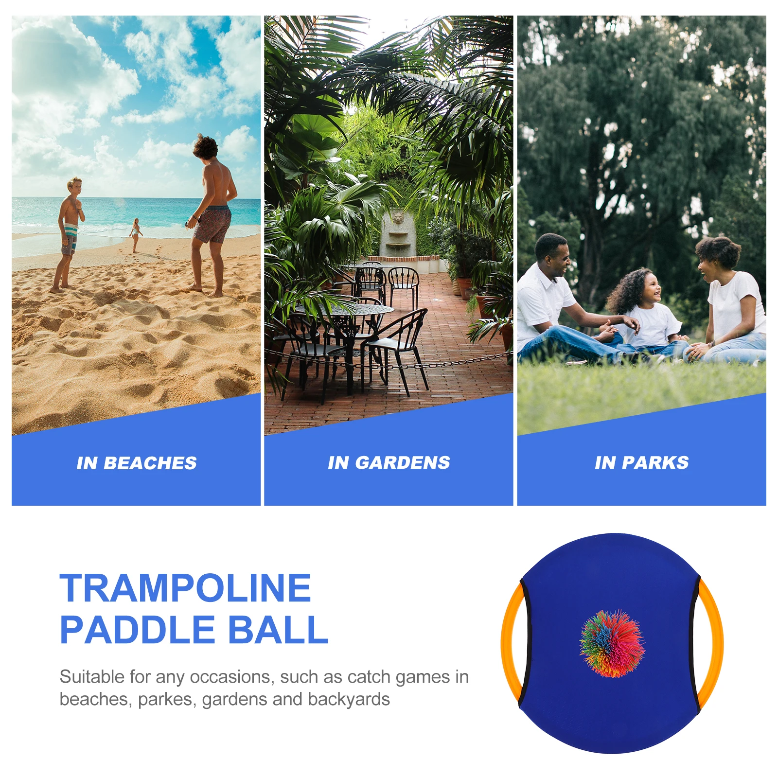 Trampoline Paddle Set Flying Toys Elastic Trampoline Paddle Ball Fabric Kids Catch Game Child Fun Activity