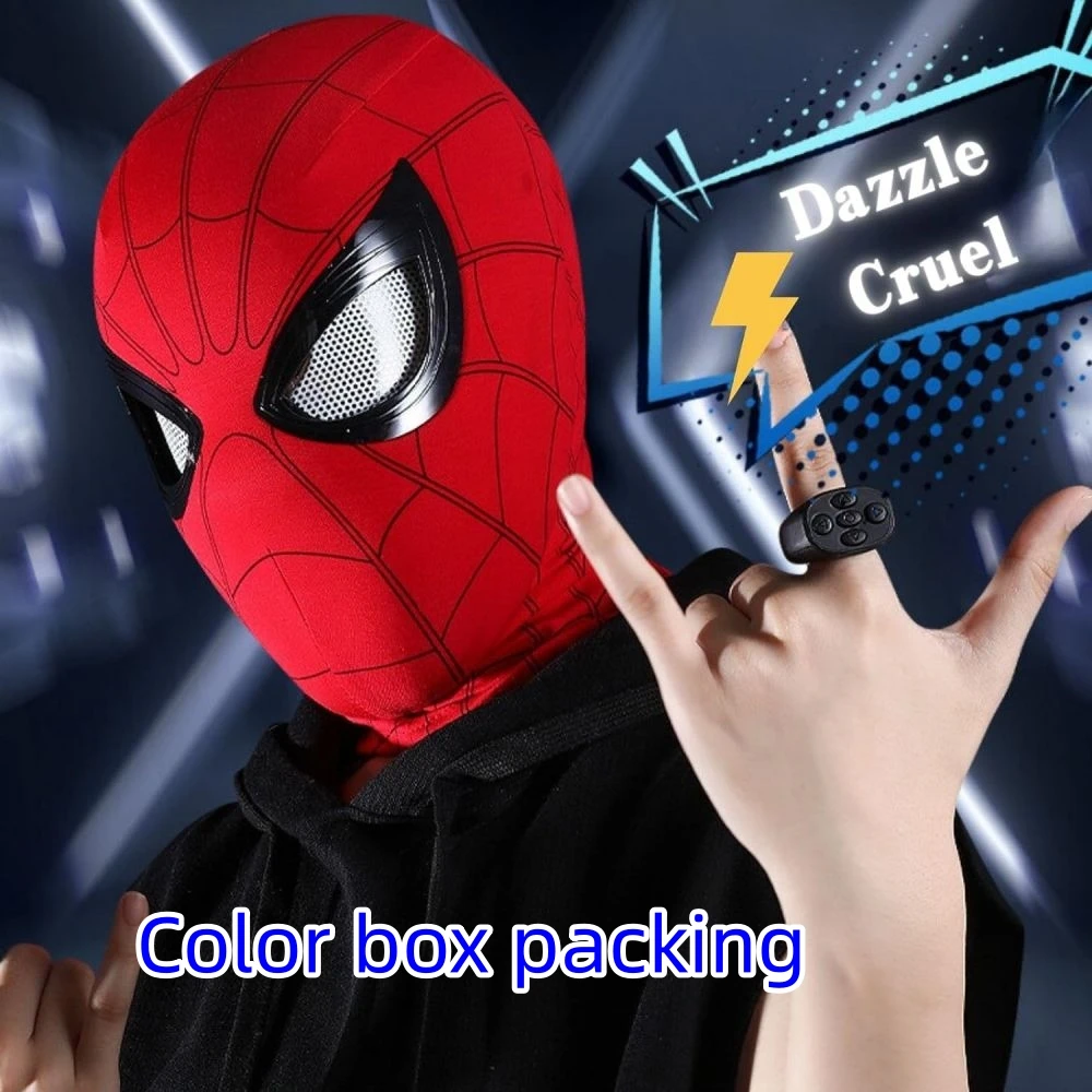 Spiderman Masker Ogen Beweegbare Afstandsbediening Peter Parker Spiderman speelgoed kinderen Halloween Cosplay Kostuum Masker Kerstcadeaus