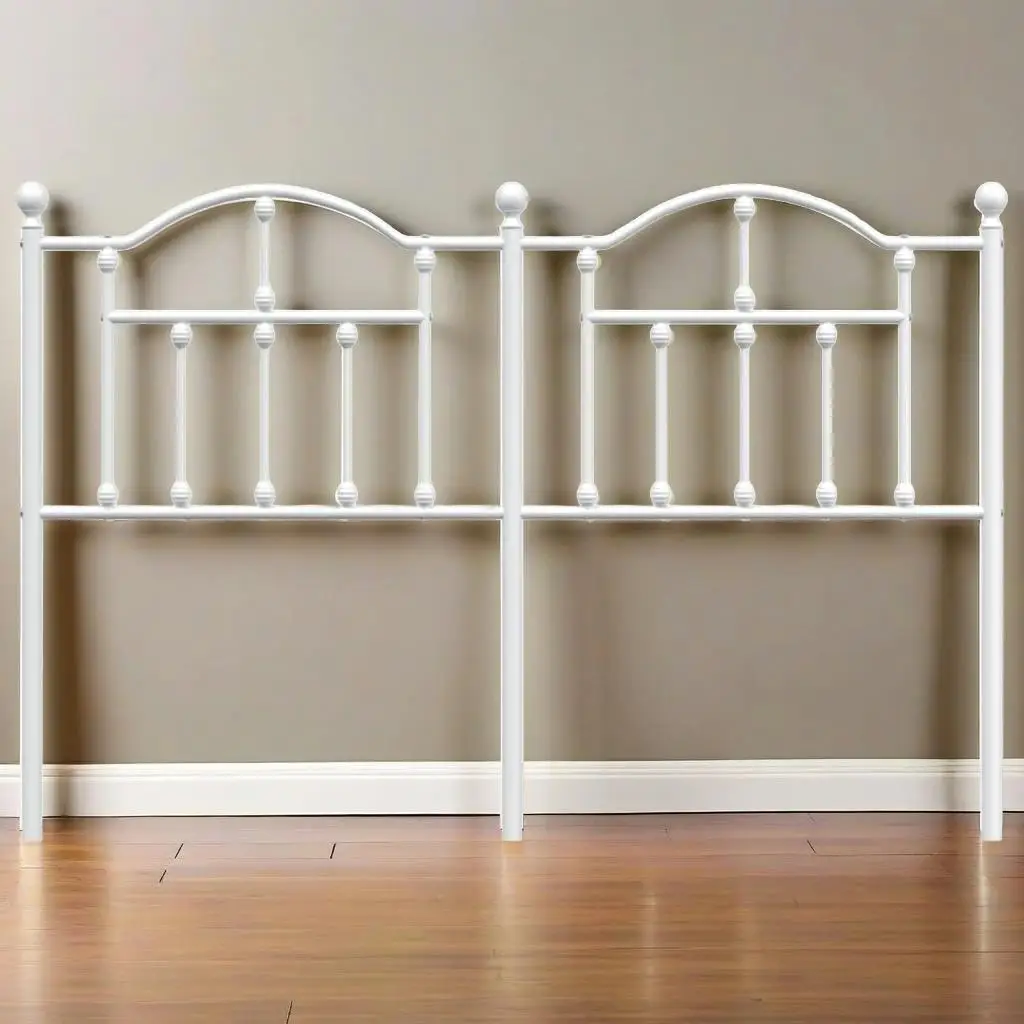 

Stylish White Metal Headboard 59.1” - Modern Bedroom Decor & Elegant Bed Frame Upgrade