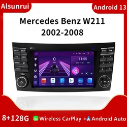 Wireless Carplay 2 din Android 13 Car Radio For Mercedes Benz E-class W211 E200 E220 E300 E350 E240 E280 CLSCLASSW219 Multimedia