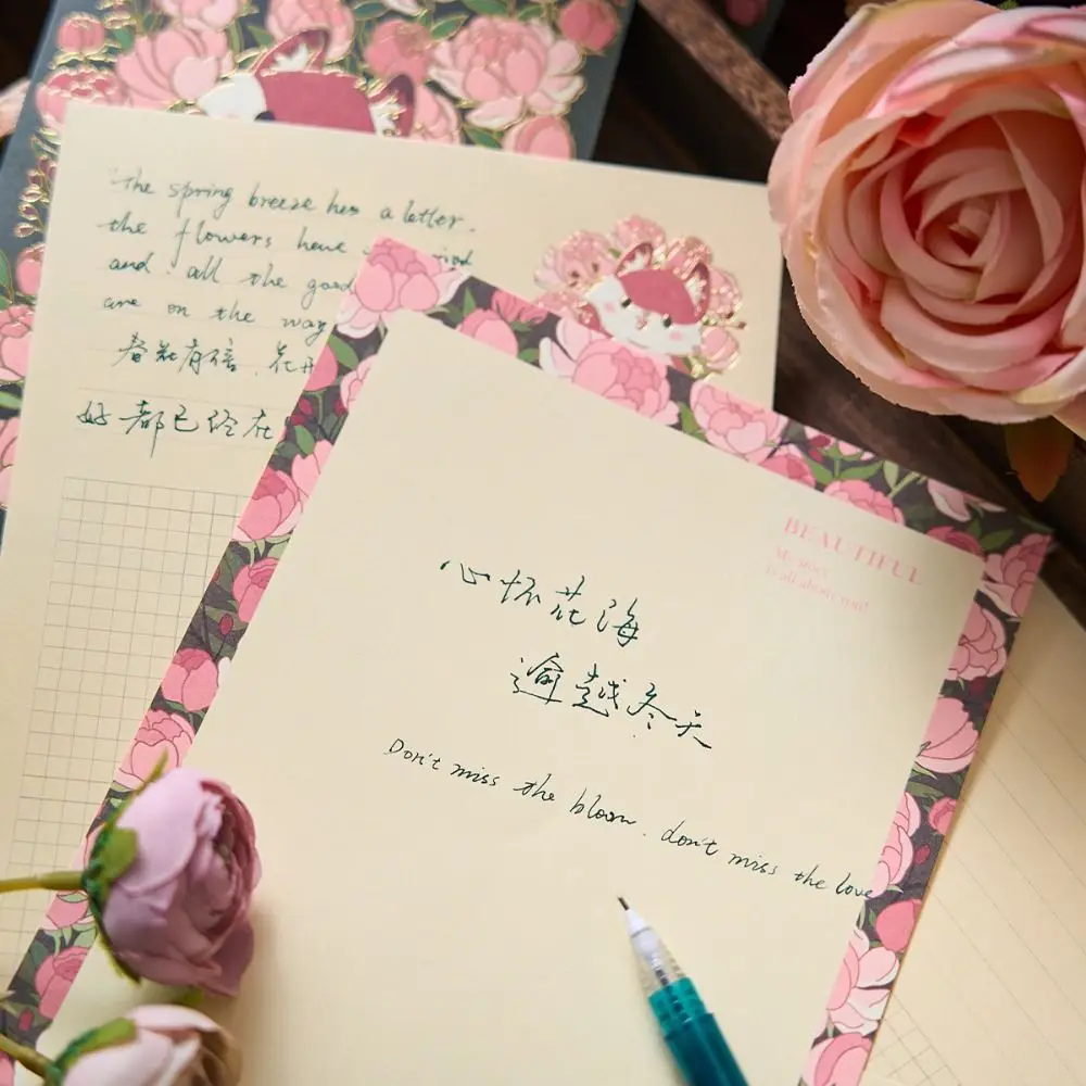 Creatieve Bloem Bush Envelop Briefpapier Set Kleine Verse Bekentenis Liefdesbrief Schattige Briefpapier Schoolbenodigdheden