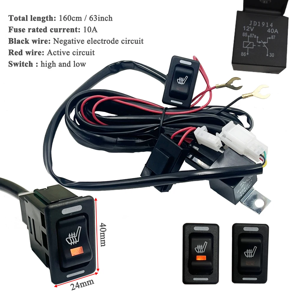 Universelles integriertes Autositz-Heizungsset, passend für 2 Sitze, 12 V, 100 W, Legierungsdraht-Heizkissen mit Lüftungsloch, 2 Stufen-Steuerschalter – Detail 4
