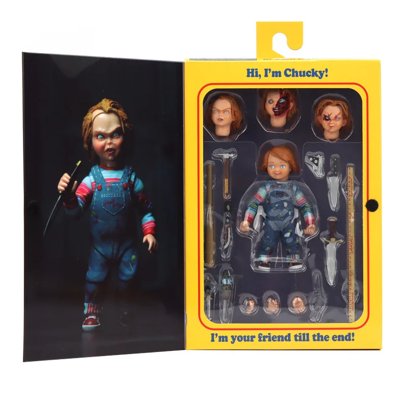 Deluxe Horror Ornament Beweegbaar Kinderspel Chucky PVC Standbeeld Actie Beeldje Bureau Collectible Anime Model Speelgoed Figuren Gift