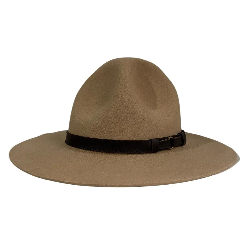 100% Wool Campaign Hat for Men Women Wide Brim Canadian Mounted Police Hat Four Dent Instructor Hat Traditional Ranger Scout Cap