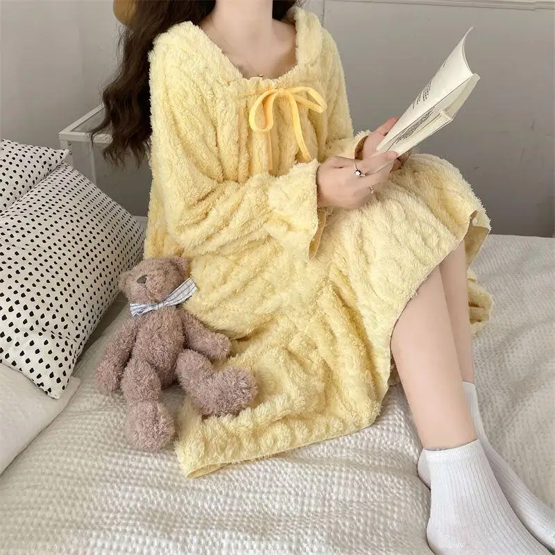 

Thickened Sleepwear 2025 New Model Sexy Pajama Set Cute Home Clothes for Girl Fashion Homewear Female Clothing Woman