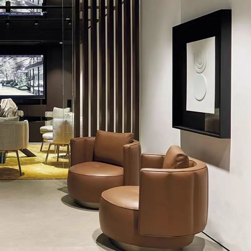 Modern single sofa chair, living room leisure chair, hotel clubhouse reception chair