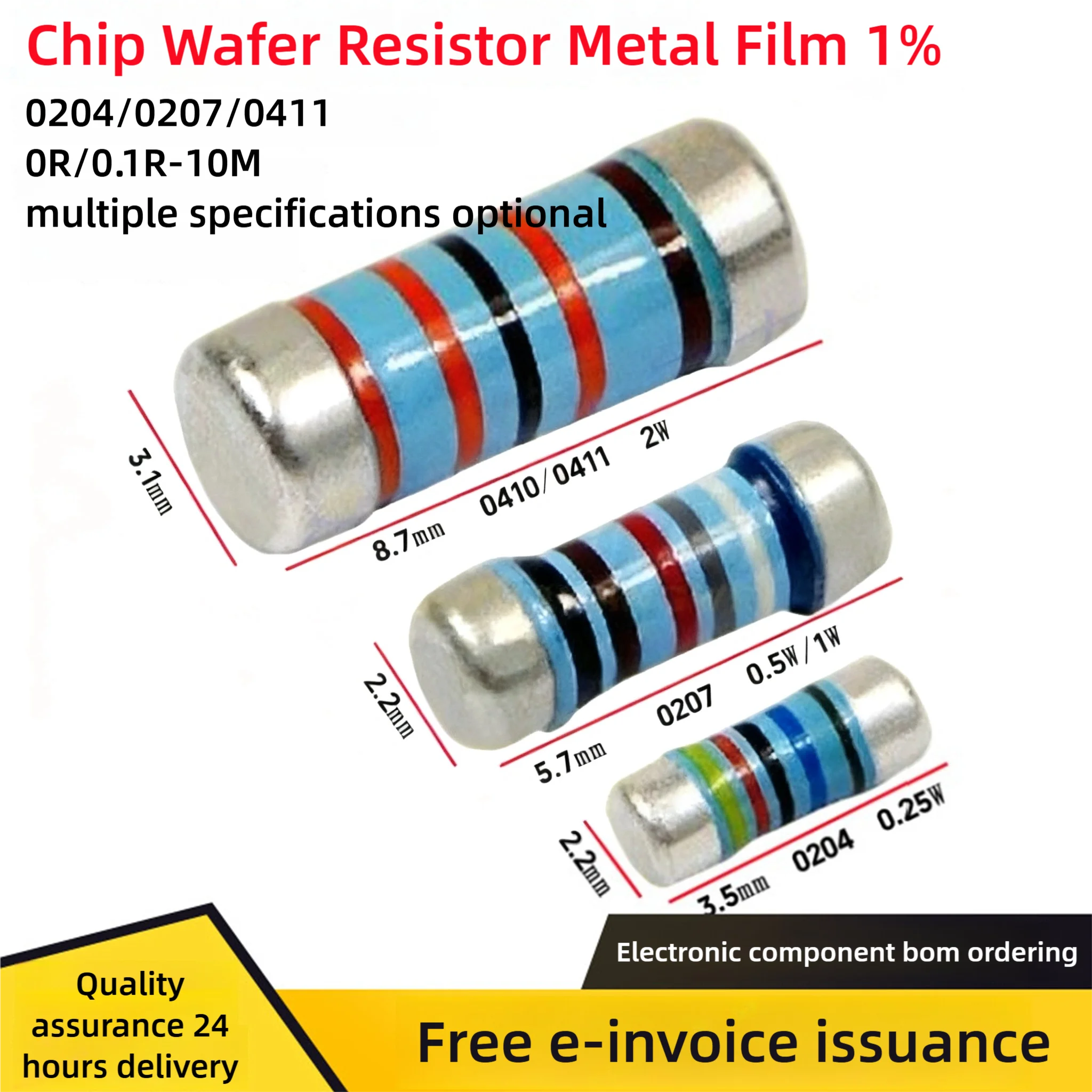 Surface Mount Cylindrical Wafer Resistors CSR0204 0207 0309 0410 100K15022335470910K Are Available In Multiple Specification