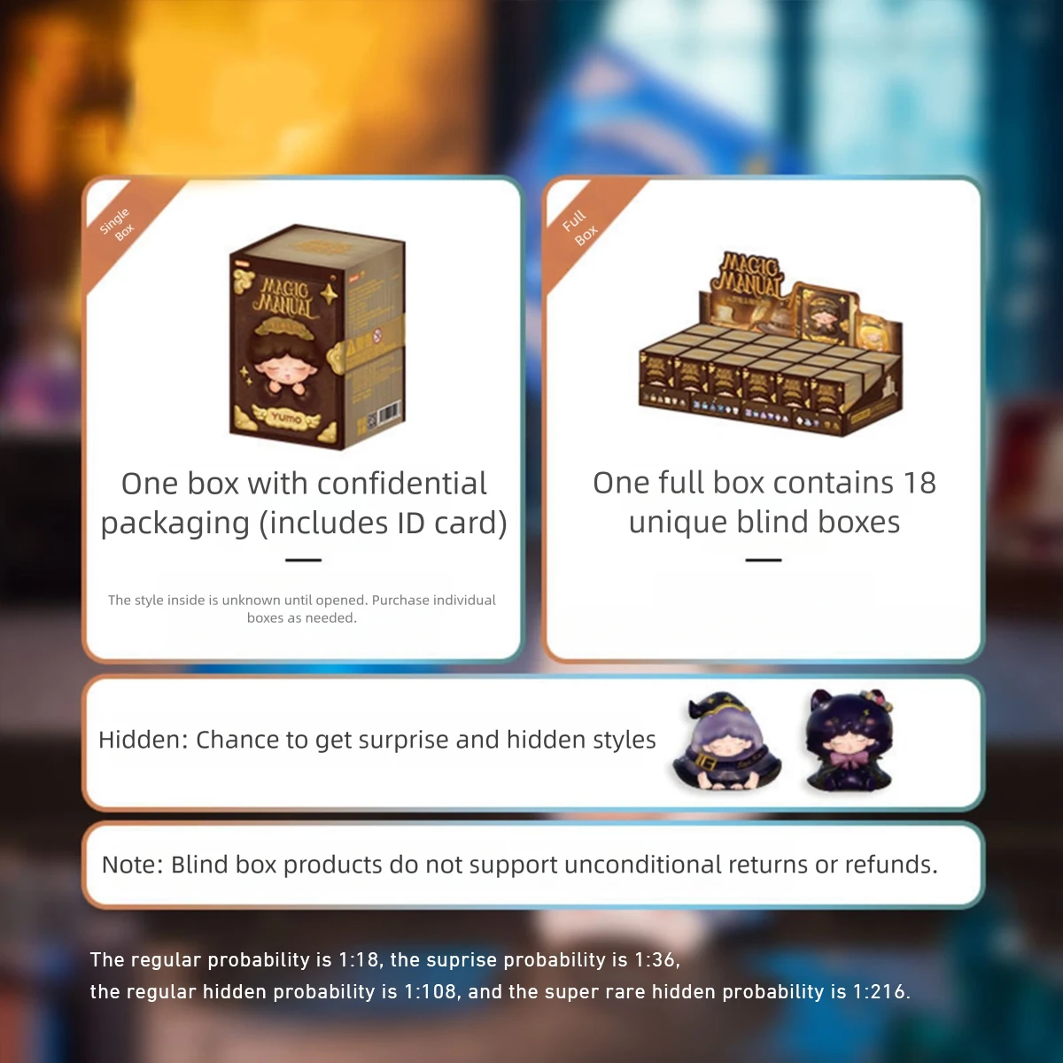 HIPLAY JOTOYS YUMO Magic Manual Mini Series Set Box Blind Box Figure