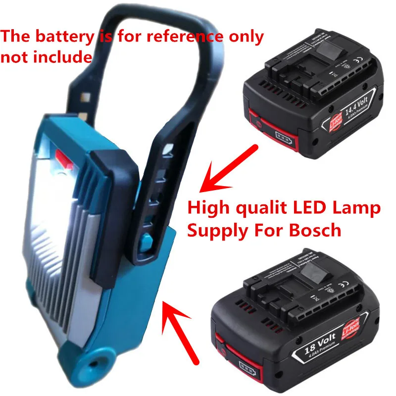 For Bosch 14.4V 18V Li-ion Battery BAT614 BAT618 Power Supply LED Work Lamp Lights Flashlights Electric Torch Spotlight HotSell
