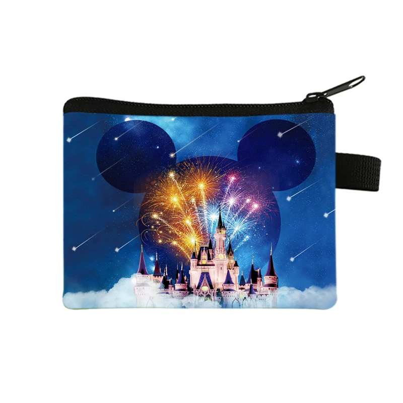 2023 Disney New Mickey Mouse Wallet Minnie Cartoon Purse Women Portable ID Card Holder Kawaii Polyester Key Storage Bag