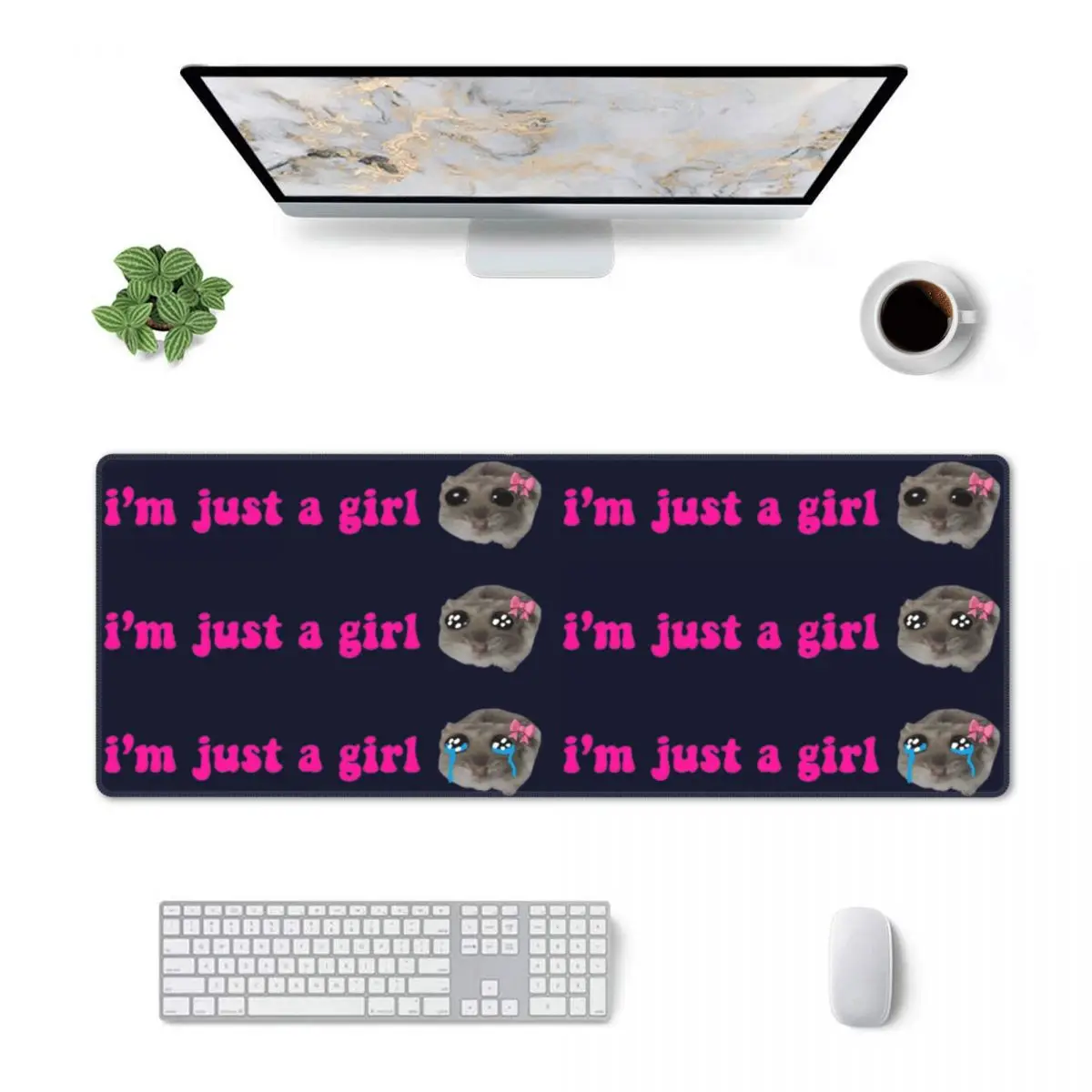 Large Mouse Pad Sad Hamster Meme Gamer PC Laptop Mats Keyboard Carpet Computer Gaming Office Accessories Desk Mat