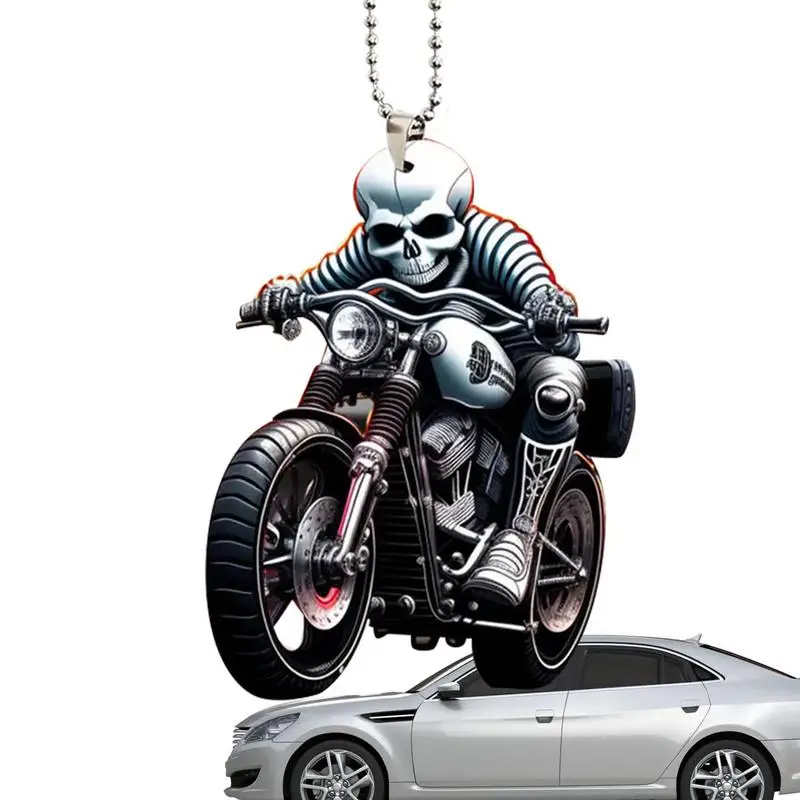 Rearview Mirror Skeleton Pendant Acrylic Quirky Pendant Skeleton Ride Motorcycle Automotive Trim Seasonal Decorations With