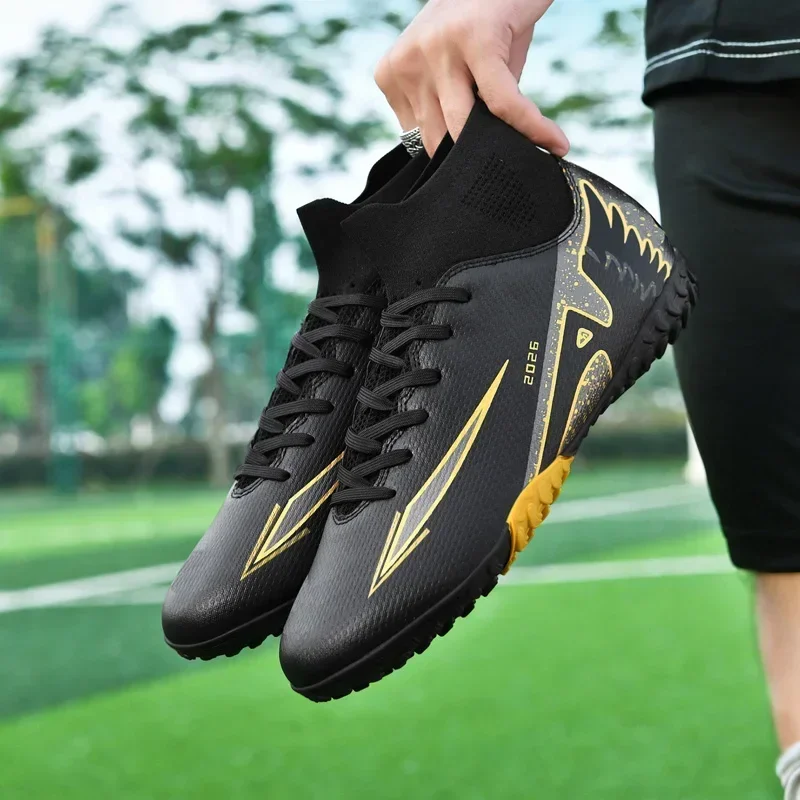 Neue Herren-Fußballschuhe Outdoor-Sportschuhe Ultraleicht Hochwertige High-Ankle Indoor-Fußballstiefel Rutschfest Futsal Rutschfest – Detail 26