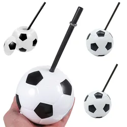 4-30 pezzi tazza per pallone da calcio con cannucce e coperchi tazza riutilizzabile per bambini Sport tema calcio forniture per feste di compleanno regali per ragazzi